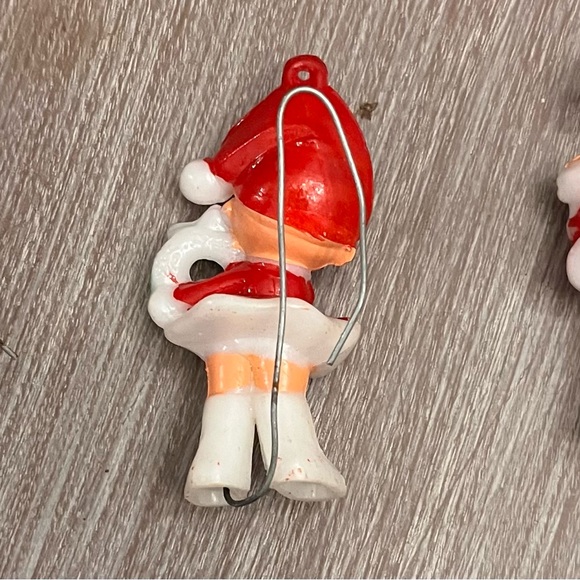 3 Pixi Elf Ornaments Wreath Hook Inserted 2.5' plastic Vintage Christmas Decor - Picture 5 of 9